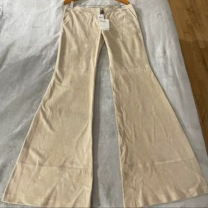 Beautiful beige, soft leather, bell bottom pants
